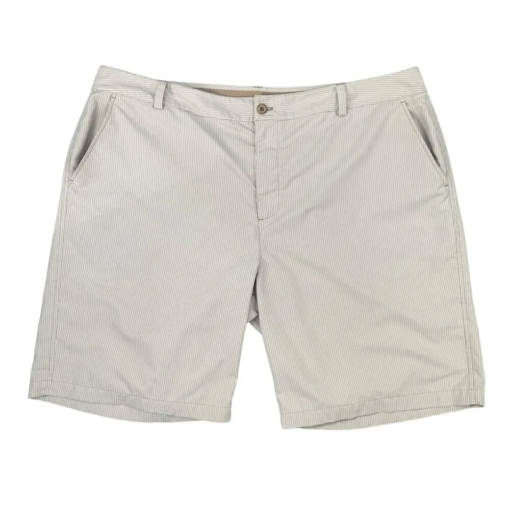 Under Armour Golf Shorts Mens 42 Straw Beige Striped Stretch Showdown Chino